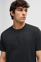 Cotton-terry T-shirt with embroidered logo