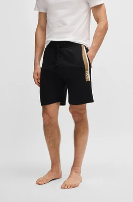 Cotton-terry shorts with stripe print