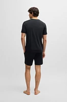 Stretch-jersey pajamas with overlock stitching