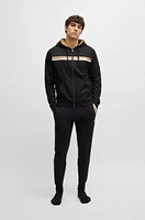 Cotton-terry tracksuit bottoms with stripe print