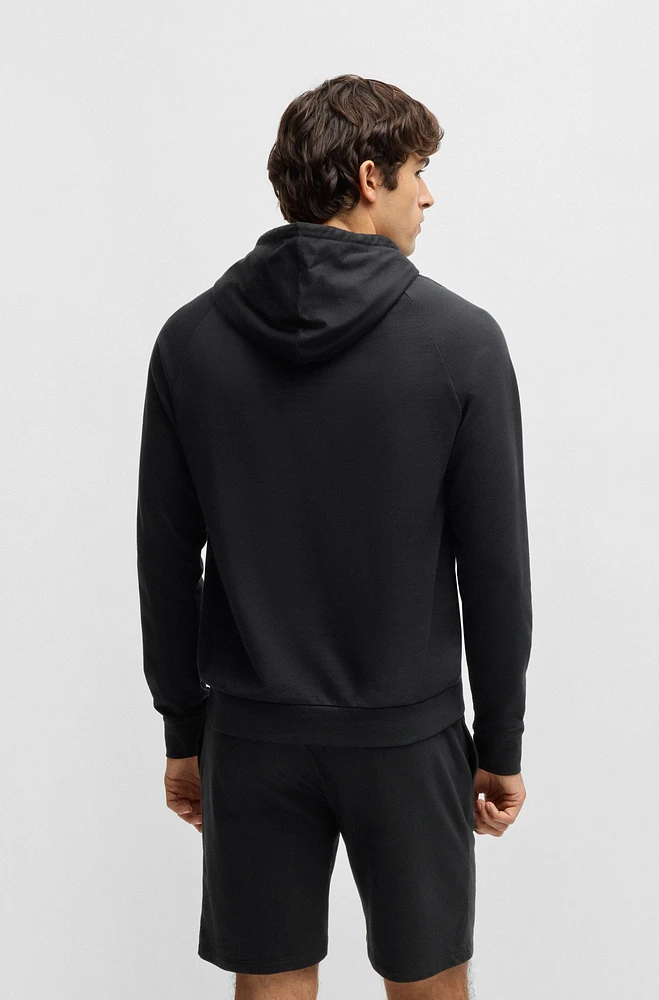 Cotton-terry hoodie with stripe print