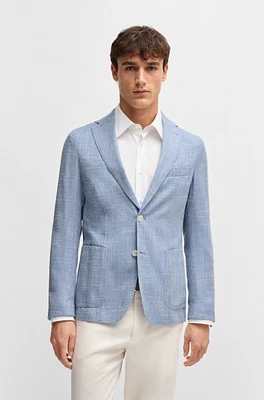Slim-fit blazer micro-patterned fabric