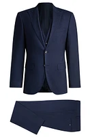 Regular-fit three-piece suit stretch wool