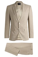 Slim-fit suit a micro-patterned linen blend