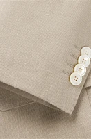Slim-fit suit a micro-patterned linen blend