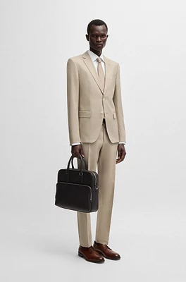 Slim-fit suit a micro-patterned linen blend