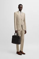 Slim-fit suit a micro-patterned linen blend
