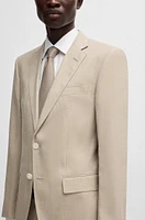 Slim-fit suit a micro-patterned linen blend