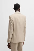 Slim-fit suit a micro-patterned linen blend