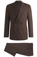 Two-piece suit patterned tweed