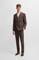 Two-piece suit patterned tweed