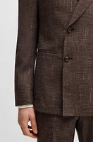 Two-piece suit patterned tweed