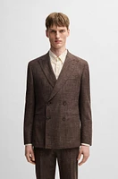 Two-piece suit patterned tweed