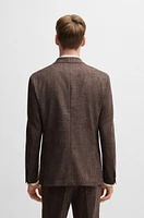 Two-piece suit patterned tweed