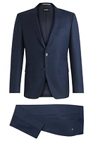 Slim-fit suit patterned wool