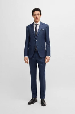 Slim-fit suit patterned wool