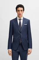 Slim-fit suit patterned wool