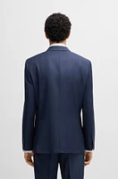 Slim-fit suit patterned wool