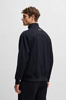 BOSS x ASTON MARTIN jersey jacket with perforated leather stripe