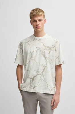 Cotton-jersey T-shirt with all-over print