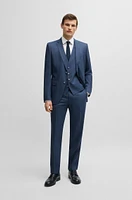 Slim-fit three-piece suit patterned wool