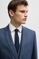 Slim-fit three-piece suit patterned wool