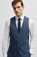 Slim-fit three-piece suit patterned wool