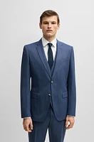 Slim-fit three-piece suit patterned wool