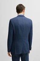 Slim-fit three-piece suit patterned wool