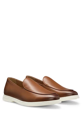 Nappa-leather loafers with contrast outsole