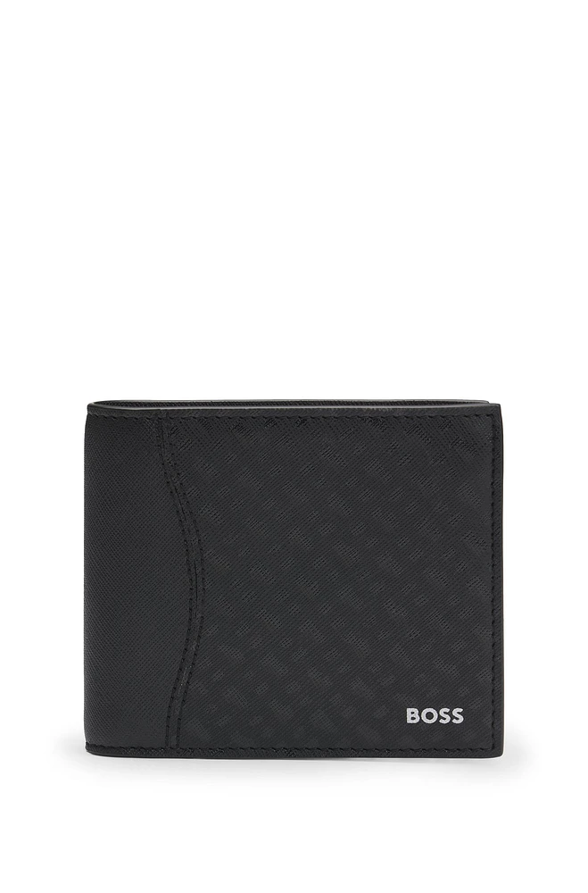 Structured wallet with monogram print