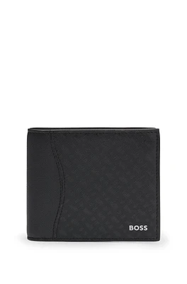Structured wallet with monogram print