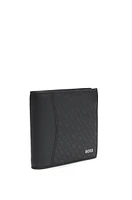 Structured wallet with monogram print