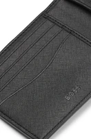 Structured wallet with monogram print