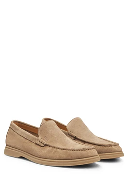 Suede loafers with contrast outsole