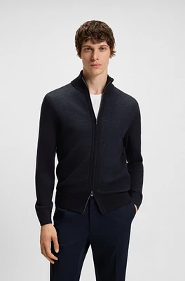Zip-up cardigan wool