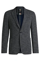 Slim-fit suit jacket micro-patterned stretch fabric