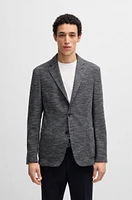 Slim-fit suit jacket micro-patterned stretch fabric