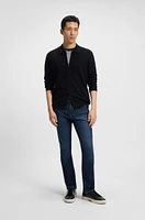 Regular-fit zip cardigan wool knit