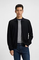 Regular-fit zip cardigan wool knit