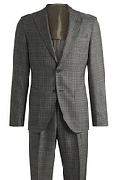 Slim-fit suit checked virgin wool