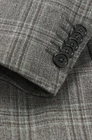 Slim-fit suit checked virgin wool