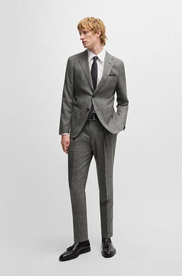 Slim-fit suit checked virgin wool