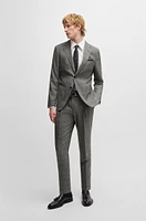 Slim-fit suit checked virgin wool