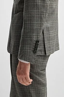 Slim-fit suit checked virgin wool