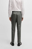 Slim-fit suit checked virgin wool