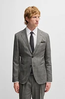 Slim-fit suit checked virgin wool