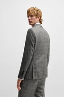 Slim-fit suit checked virgin wool