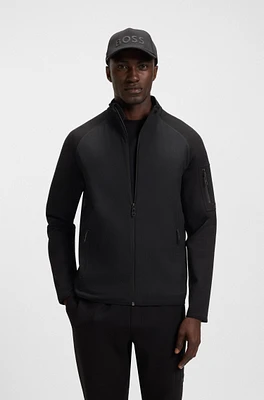 Regular-fit zipper-through sweatshirt with reflective details
