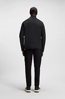 Regular-fit zipper-through sweatshirt with reflective details